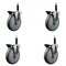 Service Caster 6'' Gray Poly Swivel 3/4'' Expanding Stem Caster Set with Brake, 4PK SCC-EX20S614-PPUB-PLB-34-4 - alternate 1